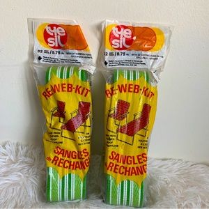 Vintage Tye-Sil Nylon Webbing Lawn Chair Re-Web-Kit 32 Feet Green White Lot Of 2